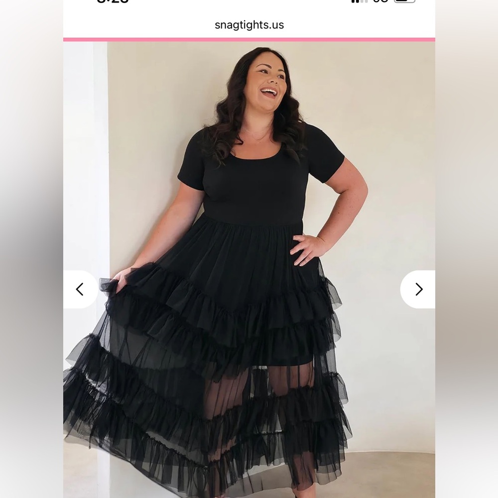 Black Tee Mesh Maxi Dress from Snag Size A/B
